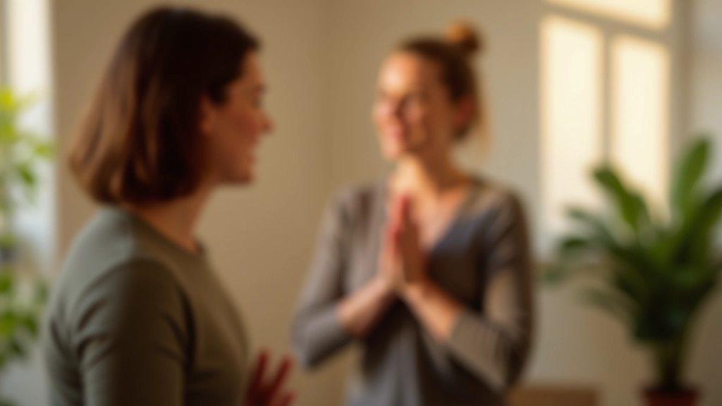 Rustpuls trainer die ademhalingsoefeningen demonstreert met client